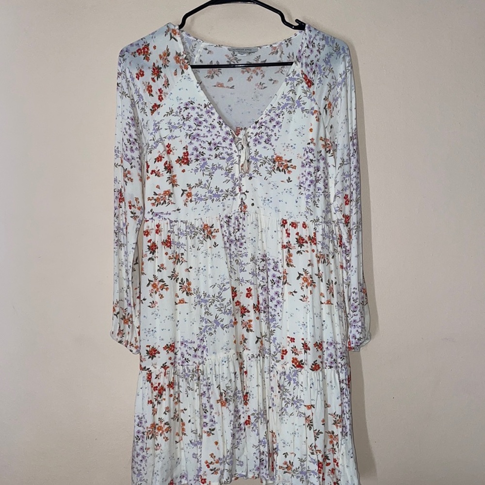American eagle floral cream dress